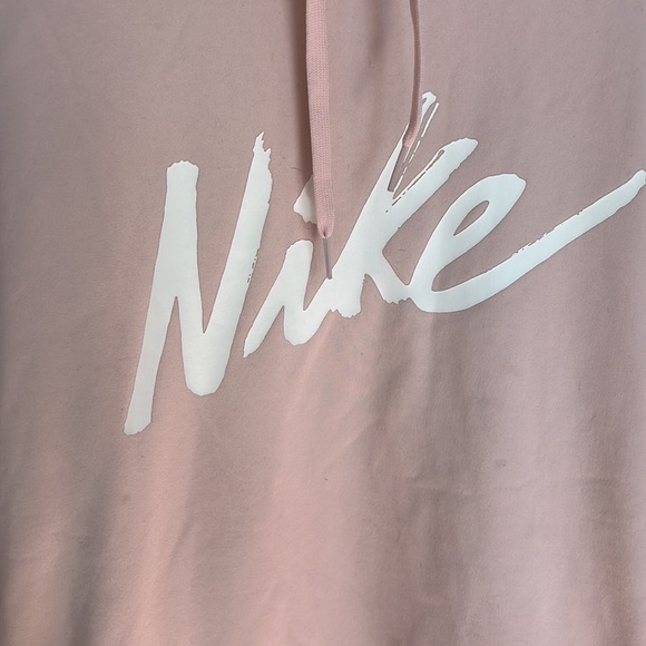 Baby Pink Nike Fleece Hooded Sweatshirt - Picture 5 of 10